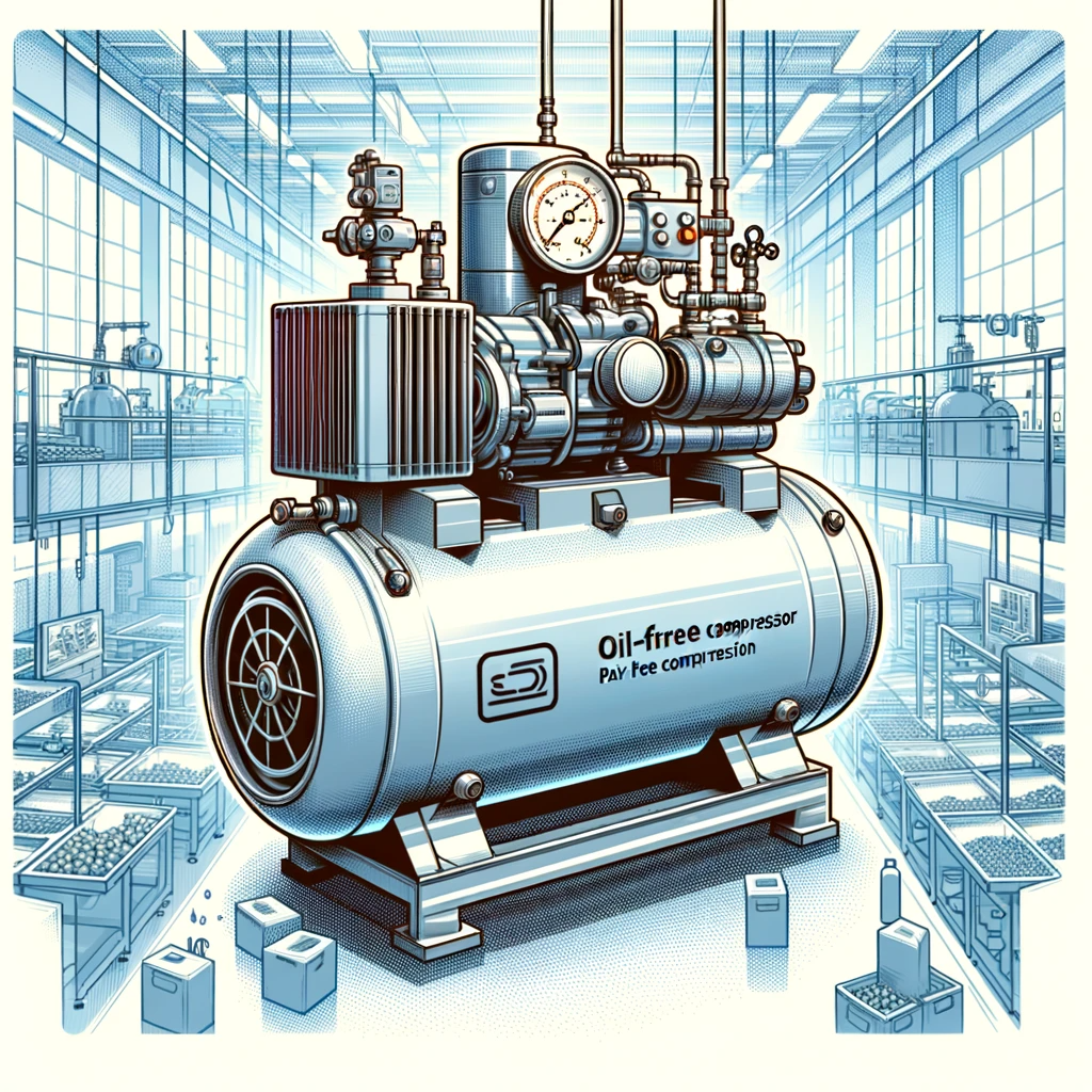 Oil-free compressor used in the food and beverage industry