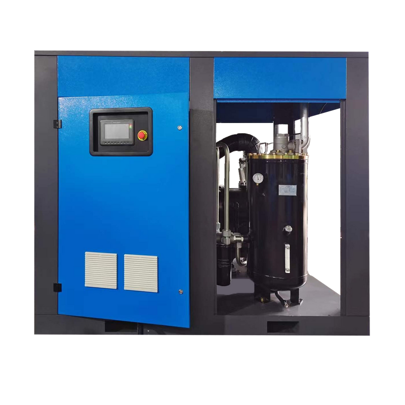 High efficiency PMVSD two stage screw air compressor for glass processing