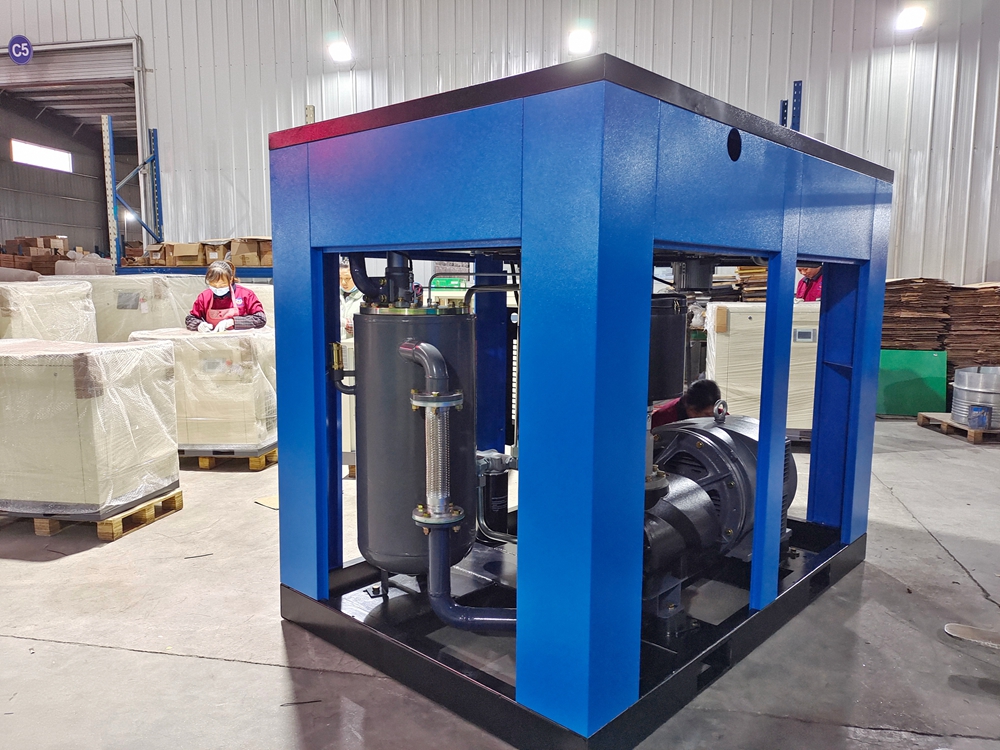 AC durable sand blasting Two Stage Screw Air Compressor